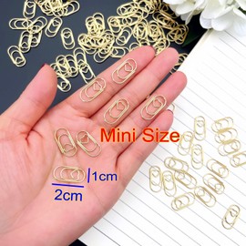 JZK 130pcs 2cm Mini Gold Heart Paper Clips, Small Cute paperclips for Wedding Invitations with envelopes, Decorations for Birth Announcement Cards, Novelty Page Markers for Book