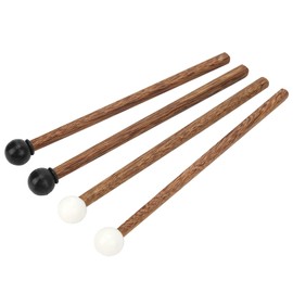 Drum Stick Steel Mallet, 4 Pieces Tongue Mallet Children's Rubber Drumstick, Percussion with Wooden Handle, 6.5 Inch for Drumstick, Rubber Instrument Parts, Musical Instrument Accessories, Tongue Drum