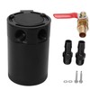 2 Port Oil Catch Can with Drain Valve 300ml Aluminum