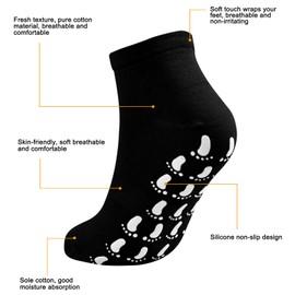 KYSUN 4 Pairs of Non-Slip Socks for Men and Women, Non-Slip Yoga Pilates Socks, Cotton Stopper Socks for Home, Hospital, Dance, Barre, Trampoline Sports, Black, EU 36-42, black