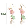 Pink Flower Dangle Earrings Sakura Earrings Cherry Blossoms Floral tassel