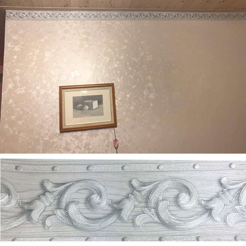 Elegant Grey Floral Molding Wallpaper Border Peel Stick Home Ceiling