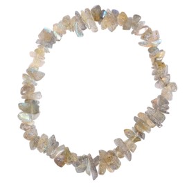 Zenergy Gems Selenite Charged Natural Labradorite Crystal Bracelets (Healing Energy/Transformation/Clarity) (Chip Bead)