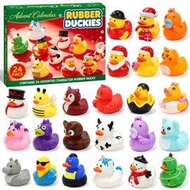 Rubber Duck Advent Calendar 2026 – 24 Days of Surprise Christmas Countdown with 24 Unique Duck Bath Toys, Fun Holiday Party Favors for Toddlers, Kids, Girls & Boys