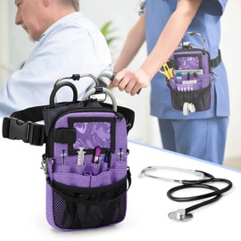 Trunab Fanny Pack with Tape Holder and Medical Gear Pockets, Utility Waist Storage Bag with Adjustable Waist Strap, Nurse Belt Organizer Pouch for Stethoscopes, Scissors