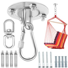 Criveple Heavy Duty Ceiling Hook Up to 400 kg - 360° Rotation Ceiling Mount for Hanging Chair, Yoga Hammock, Hanging Chair, Punch Bag Suspension - Stainless Steel Heavy Duty Hook Suspension