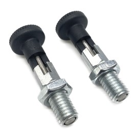 Locking bolt with locking bolt M8 x 16 mm, spanner width 8 mm, spring latch, securing bolt Du. 5 mm, galvanised steel, 2 pieces