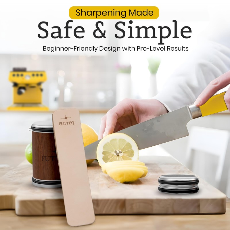 FUTTEQ Rolling Knife Sharpener Kit - Kitchen Knife Sharpener with
