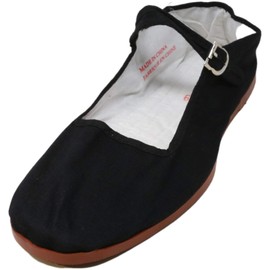Zapatos8teen Mary Jane Zapatos de ballet de algodón para mujer, 118 Negro, 11