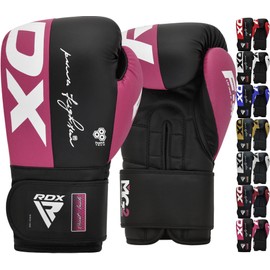 RDX Boxing Gloves, Maya Hide Leather Training Gloves for Muay Thai, Kickboxing, Sparring, Punch Bag, Punch Bag, Kickboxing Gloves, Martial Arts Training, Home Gym, Men, Women, 8 10 12 14 16 oz