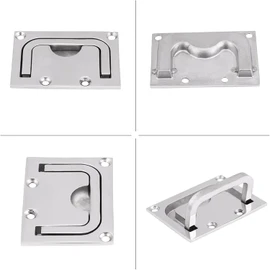 316 Stainless Steel Recessed Flush-Mount Ring Pull Handle with Mounting Screws – Universal Marine & Household Applications for Boat Deck Hatches, Home Furniture, Cabinetry, and Recessed Door Handles