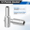 sourcing map 12 Points Metric Deep Socket 1/2" Drive 9mm