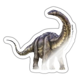 Spreadshirt T-Rex World Dinosaurier Apatosaurus Sticker, max. 10 x 10 cm, 10 x 10 cm, Weiß glänzend