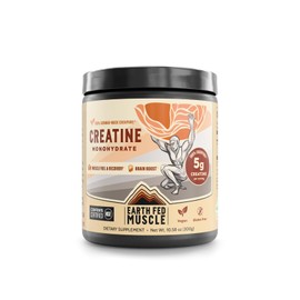 Earth Fed Muscle Transcend Creatine Monohydrate Powder – 100% German Creapure Creatine for Women | Muscle Recovery & Building, Energy Production | Unflavored 5g Serving, 60 Servings per Container