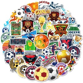 YHJUKKK 50PCS Soccer Club Cup Stickers Paris Germain Club Madrid Club Deco Football World Cup Sticker Water Bottle/Laptop/Vinyl Waterproof Removable Students Stickers