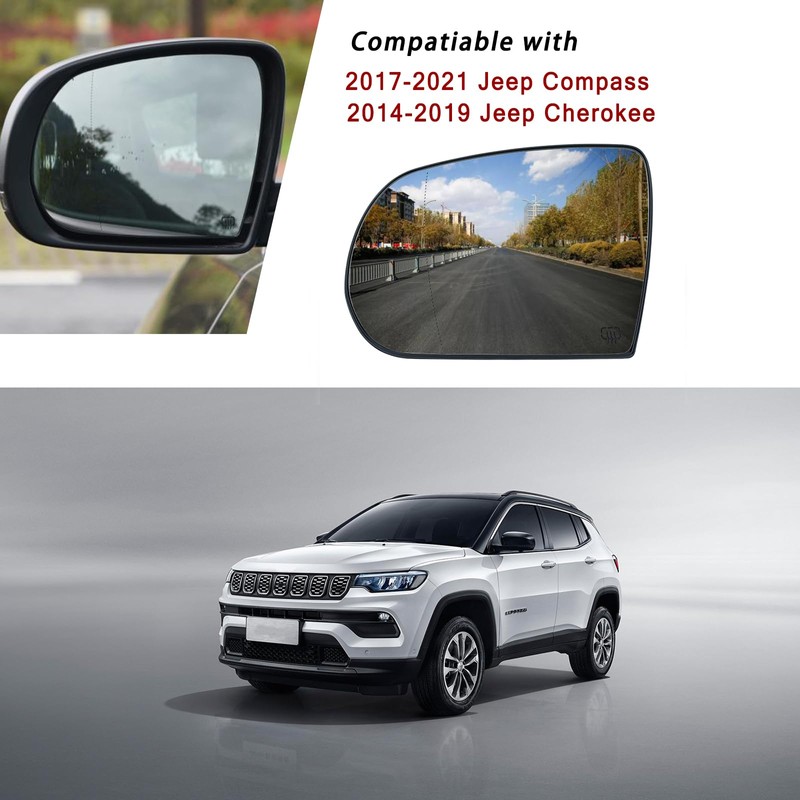 Driver Side Mirror Replacement for Jeep Cherokee 2014-2019 Jeep Compass