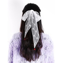 Lace Hair Accessories, Ribbon, Cute Star Pattern, Hair Ornament, Stylish, Rhombic Red Ball, Lace Hair Band, Korean Forest Girl, Scarf, Sweet, Princess Hair Arrangement, Hair Ornament, Wedding