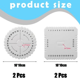 Kumihimo Disk Set,4 PCS Round and Square Braiding Disk Versatile Kumihimo Disc Macrame Board White Foam Disks Set for DIY Bracelet Making Handmade Beading Projects and Braided Cord String