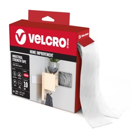 VELCRO Brand - Industrial Strength | Indoor & Outdoor Use | Superior Holding Power on Smooth Surfaces | Size 10ft x 2in | Tape, White - Pack of 1