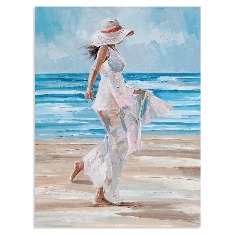 GALLERIEDECO Dancing Lady Beach Wall Art - Modern Coastal Theme