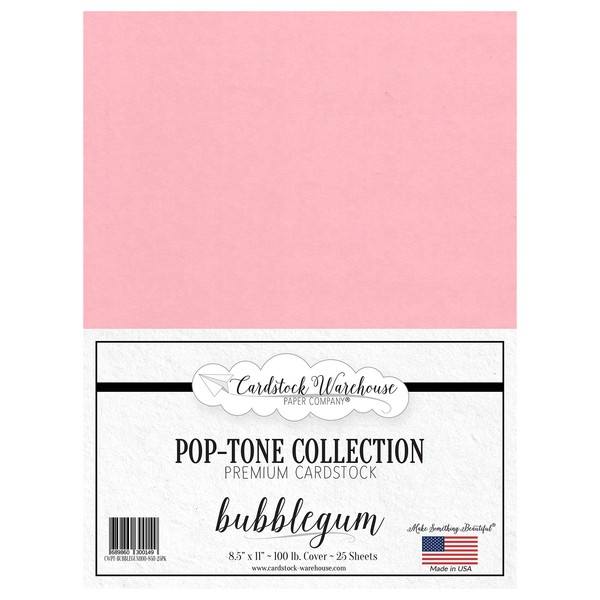 Cardstock Warehouse Pop Tone Bubblegum Pink - 8.5 x 11"