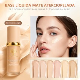 WEUD Base de Maquillaje con Corrector 4 En 1, SPF 50+, Tono Uniforme Ajustable, Acabado Natural, Hidratante,Textura Ligera, Maquillaje Liquido con Pro