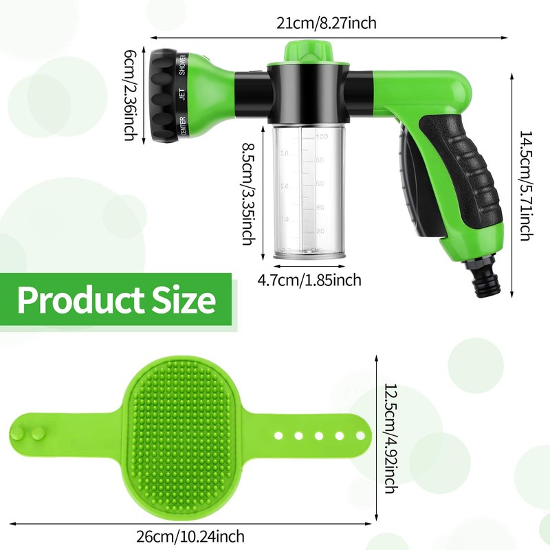 2 Pieces Pet Bathing Tool Set Include Hose Nozzle Soap