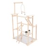 3 Tiers Wooden Parrots Rack Bird Playing Stand Freestanding Pet