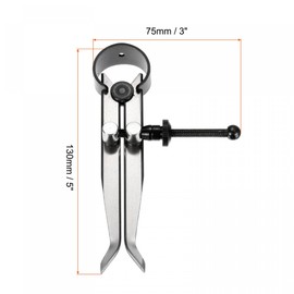 sourcing map Spring Inside Caliper 5 Inch Stainless Steel Adjustable Spring Caliper Straight-Leg for Wood Turning Lathe Projects