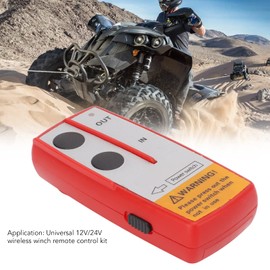 Qiilu Wireless Winch Remote Control Kit DC12V / 24V Electric Winch Controller Wireless Winch Remote Control Switch for ATV UTV Truck (Red)