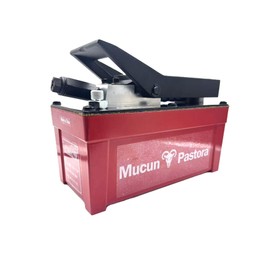 Air Hydraulic Pump 10,000 PSI 1.7L Reservoir, NPT 3/8" Oil Outlet, 2 x 6.5 ft Pipe, Hydraulic Pump Air Hydraulic Foot Pump, red