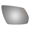 Passenger Side Replacement Power Mirror Glass with Blind Spot Warning
