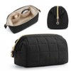 VitalBloom Large Capacity Waterproof Makeup Pouch Black Lightweight Multifunctional Makeup