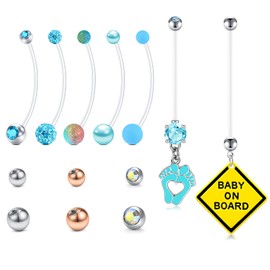 TOKRING Pregnancy Belly Button Rings Plastic Maternity Belly Rings for Pregnant Women
