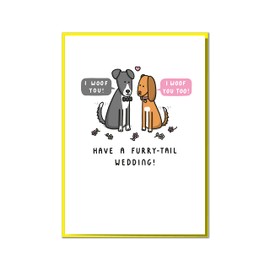 Have A Furry Tail Wedding! Funny Dog Wedding Card