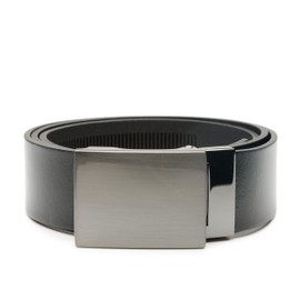Riemen & Co DTCH.FIT Virgil Leather Belt with Automatic Plate Buckle Closure - No Holes - 3.5 cm Wide, black