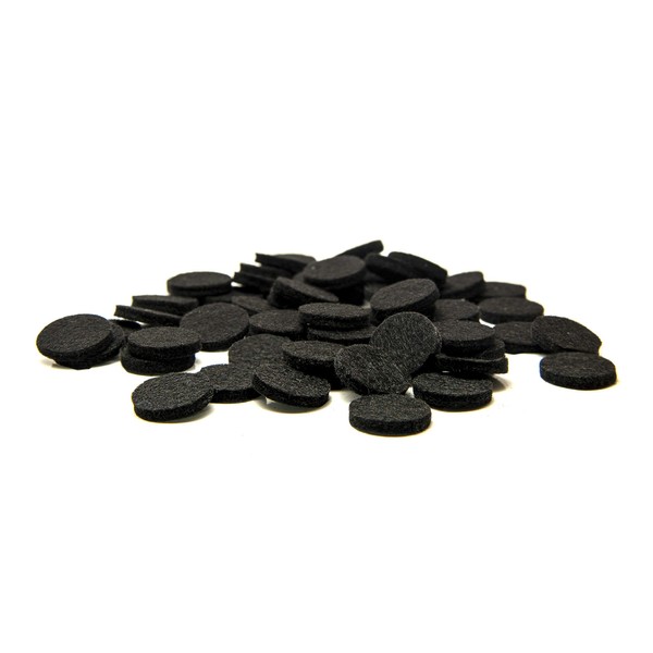 Wild Essentials Premium Quality 60pcs - 17mm Diameter, 3mm Thick Essential Oil Aromatherapy Necklace and Bracelet Diffuser Refill Pads (Jet Black color only)
