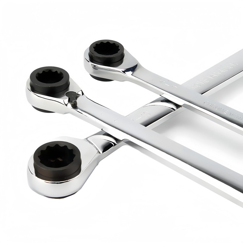 Boxonly 4 in 1 Reversible Ring Ratchet Spanners Multi-Purpose Double