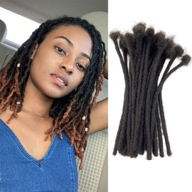 0.08 Inch 30 Strands 0.2cm Thick Natural Black Full Handmade Permanent Can Be Dyed and Bleached Women Men Kids Dreadlock Extensions Real