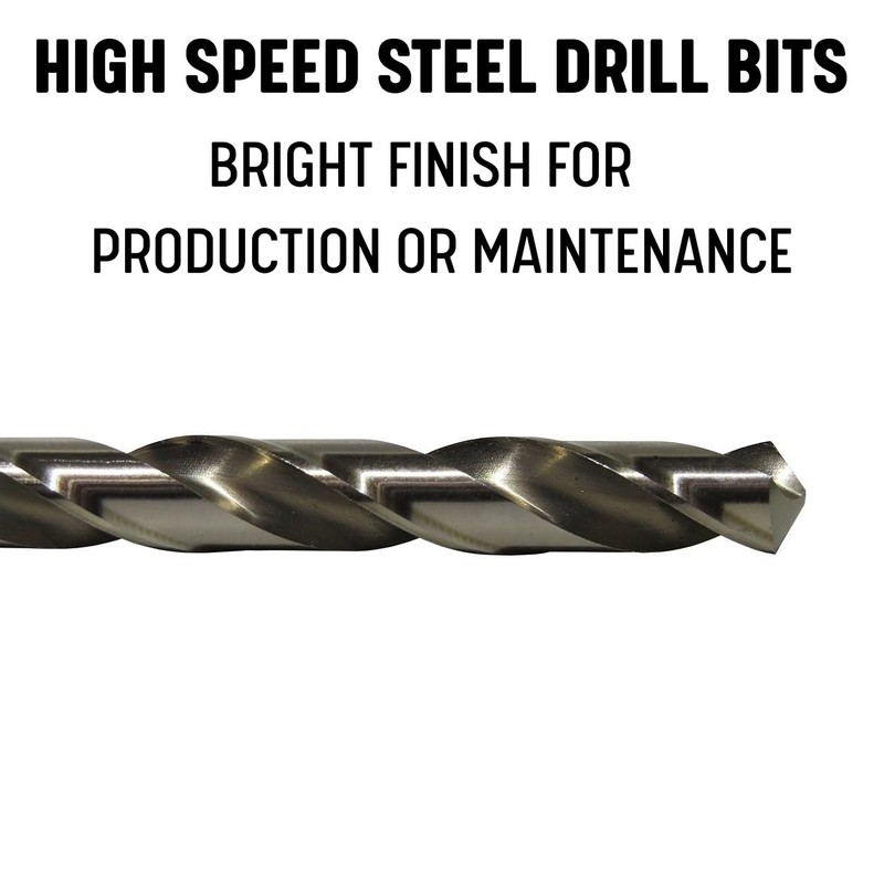 Drill America 1/16" High Speed Steel Polished Drill Bit (Pack