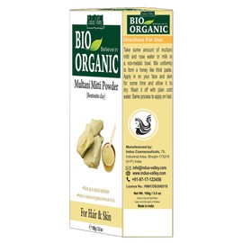 Indus Valley 100% Natural Organic Herbal Powder Multani Mitti (Fuller's Earth) For Glowing Face & Remove Pimples & Wrinkles (Pack Of 2)