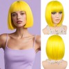 MAYSA Yellow Bob Wig With Bangs Short Straight Bob Bangs