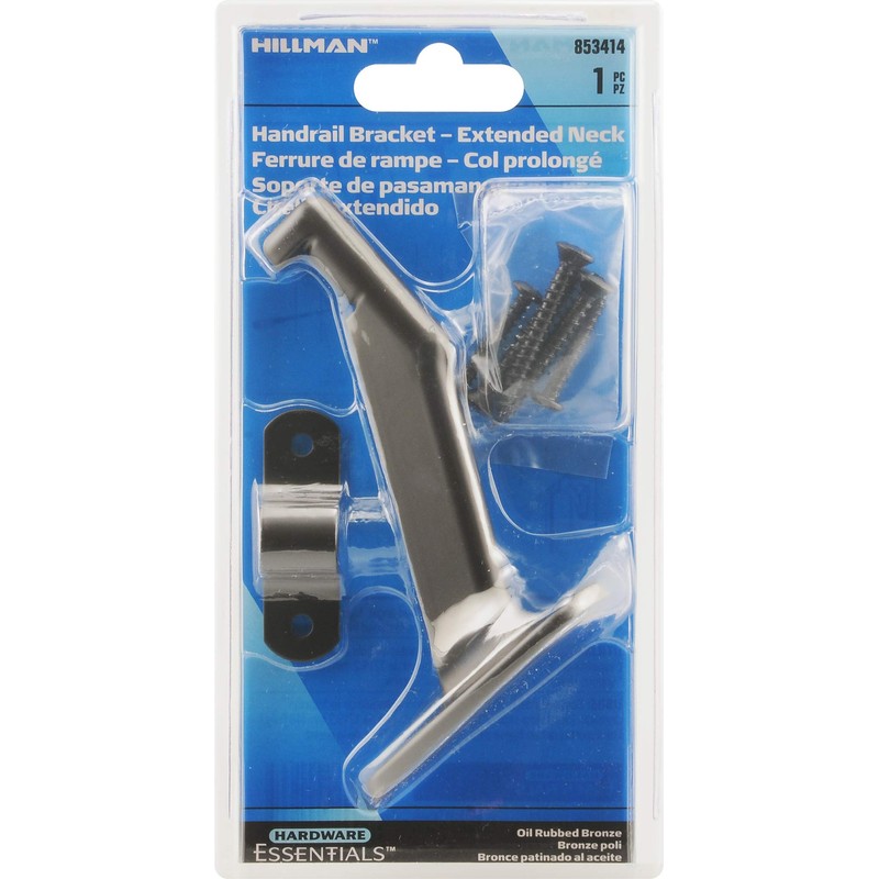 Hardware Essentials Extended Neck Handrail Bracket, Oil Rubbed Bronze, 1