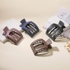 Square Flat Hair Claw Clips, 4Pcs Square Matte Hair Clips