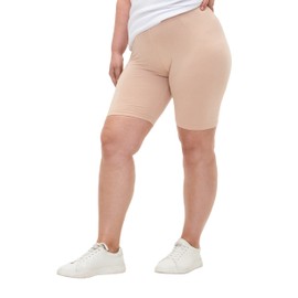 Zizzi Large Sizes Women's Plain Cycling Shorts Made of Viscose Size, Frappé