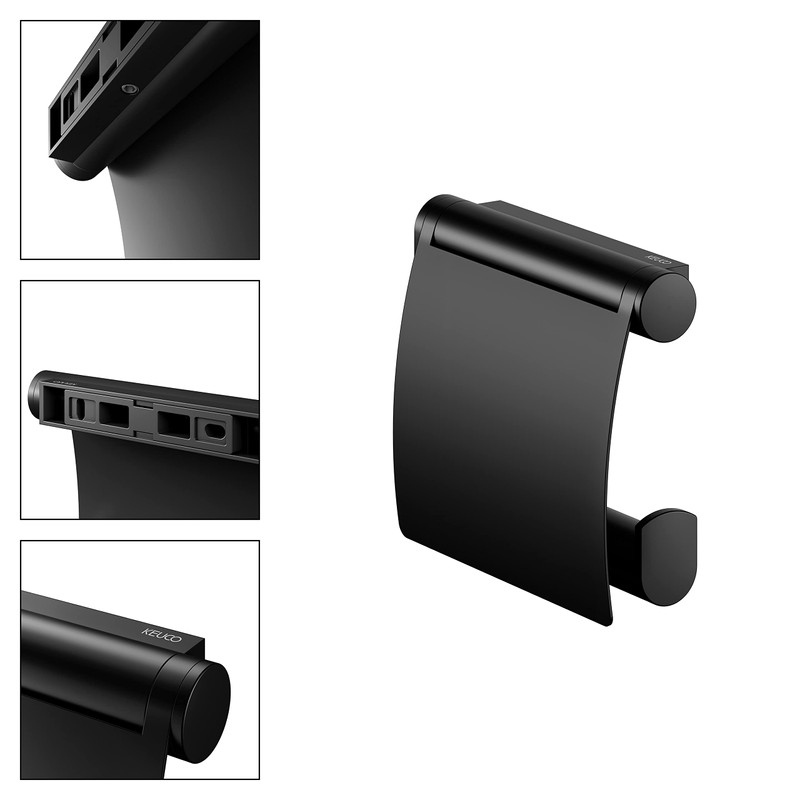 KEUCO Plan Black Selection Metal Toilet Roll Holder Matte Powder
