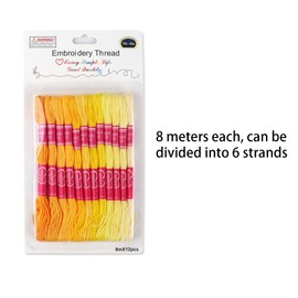 Embroidery Thread in 12pcs,Gradient Yellow Polyester Threads,Cross Stitch Threads,Sewing Thread,Bracelet Thread for Sewing,Knotting and Crafting