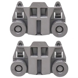 [UPGRADED] W10195417 Dishwasher Lower Rack Wheels Replacement Compatible with Whirpool Jenn-Air Ken more Kitchen Aid Dishrack Roller WPW10195417 Replacement AP6016764 PS11750057 Bracket Assembly [2 Pack]