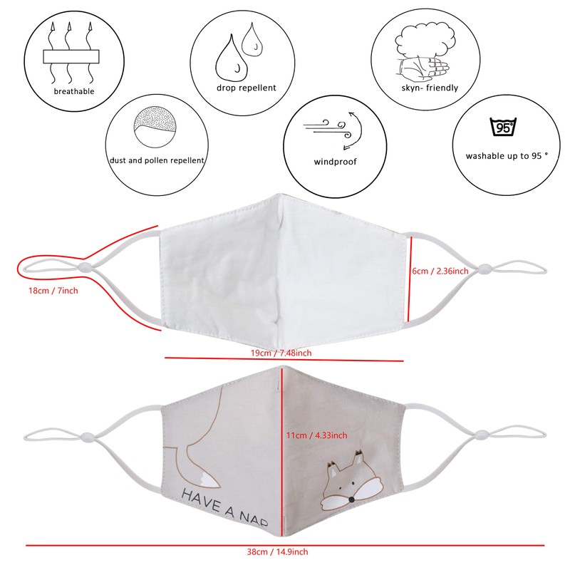 Mitavo- 5 pcs Kids Face Masks, Mouth and Nose Cover