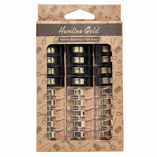 Hemline Gold Quilters Clips: Small: 30 Pieces